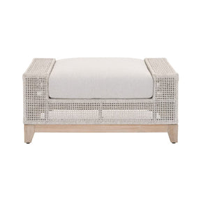 Modern European furniture - Beige Woven Rope Outdoor Ottoman - www.oroa.com