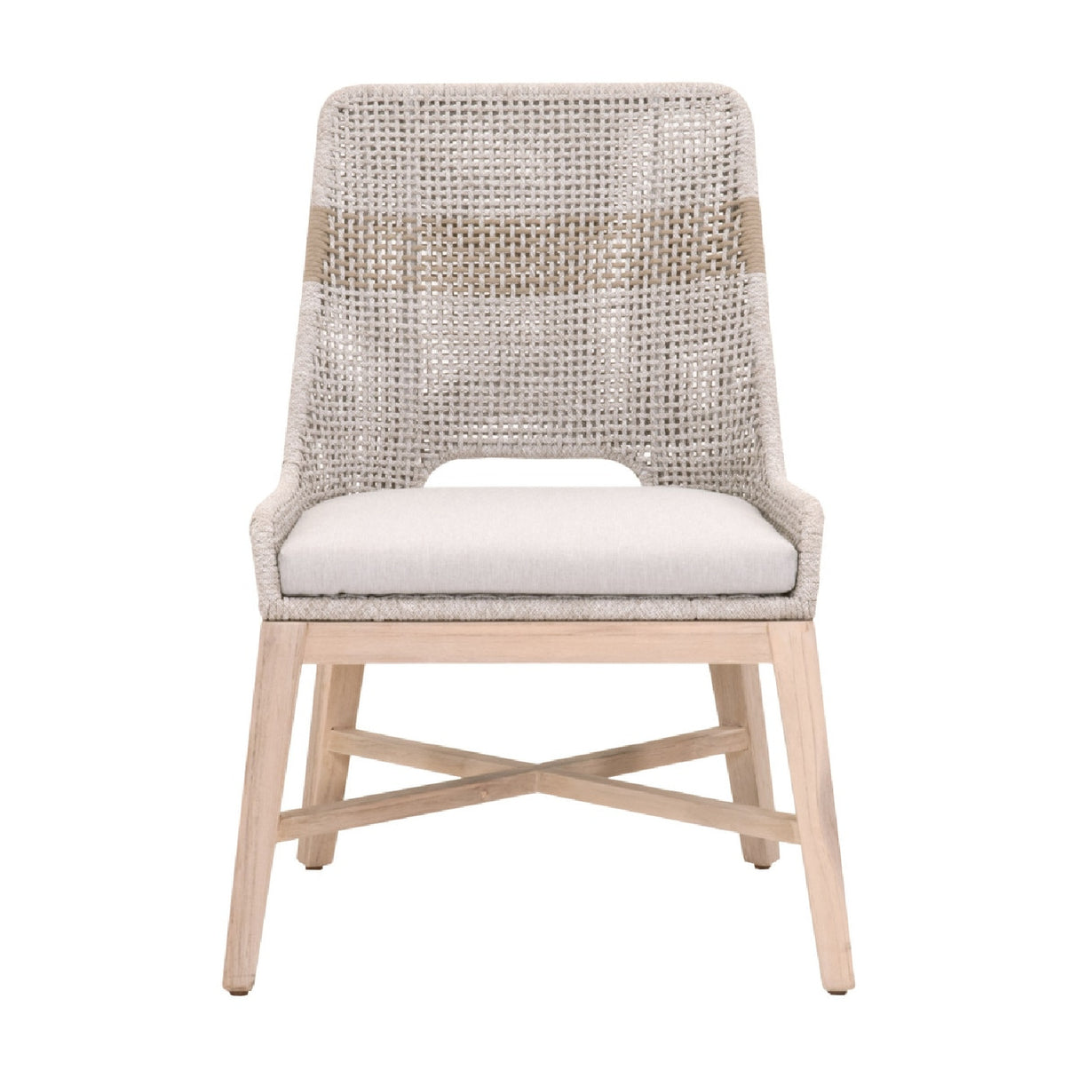   Taupe Rope Outdoor Dining Chairs (2) | Oroa.com