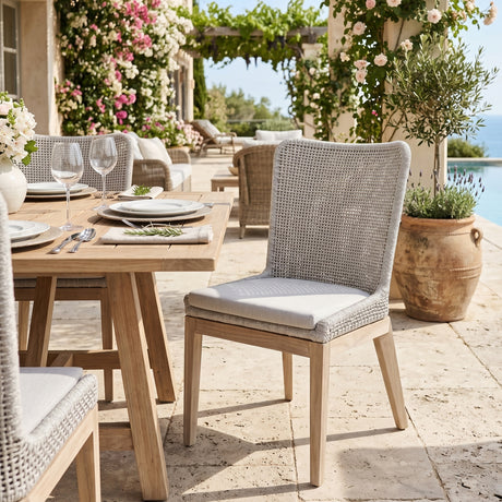   White Rope Outdoor Dining Chairs (2) | Oroa.com