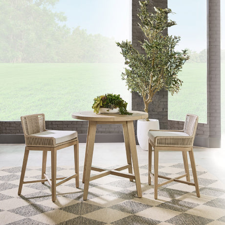   Beige Rope Outdoor Counter Stool | Oroa.com