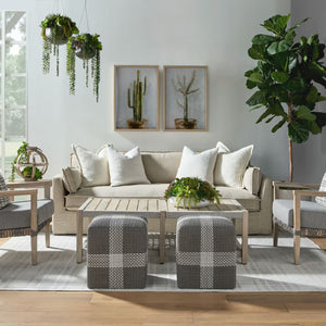   Modern European furniture - Woven Flat Rope Indoor/Outdoor Ottoman - www.oroa.com | Oroa.com
