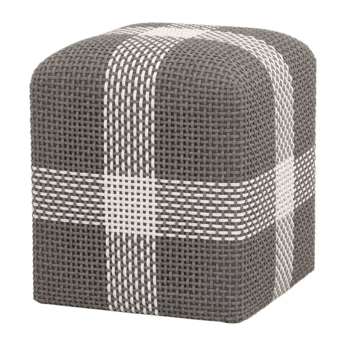   Modern European furniture - Woven Flat Rope Indoor/Outdoor Ottoman - www.oroa.com | Oroa.com
