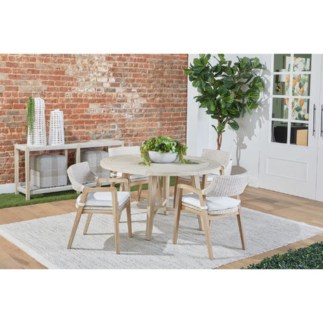 Modern European furniture - Woven Flat Rope Indoor/Outdoor Ottoman - www.oroa.com