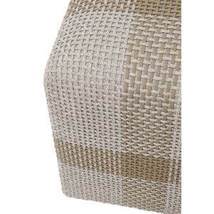   Modern European furniture - Woven Flat Rope Indoor/Outdoor Ottoman - www.oroa.com | Oroa.com