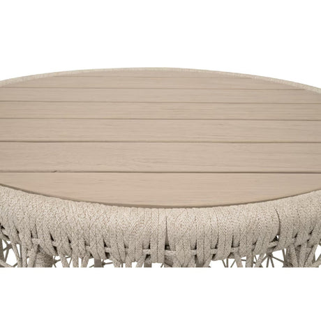 Beige Rope Outdoor End Table | Living Essentials Knit