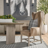 Modern European furniture - Brown Velvet High-Back Accent Chair - www.oroa.com