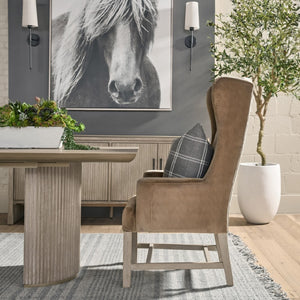   Brown Velvet High-Back Accent Chair | Oroa.com