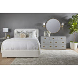 White Upholstered Queen Bed | Living Essentials Stewart