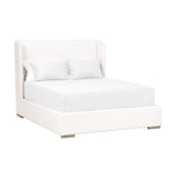 White Upholstered California King Bed | Living Essentials Stewart