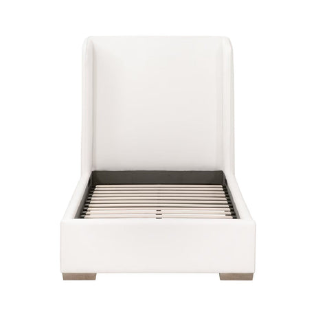 White Upholstered Twin Bed | Living Essentials Stewart
