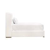 White Upholstered Twin Bed | Living Essentials Stewart
