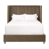 Modern European furniture - Velvet Channeled Queen Bed - www.oroa.com