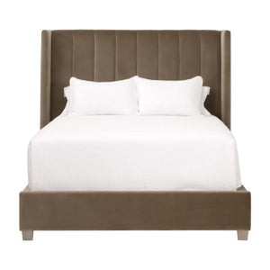  Modern European furniture - Velvet Channeled Queen Bed - www.oroa.com | Oroa.com