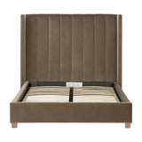 Modern European furniture - Velvet Channeled Queen Bed - www.oroa.com