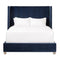 Modern European furniture - Velvet Channeled Queen Bed - www.oroa.com