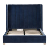 Modern European furniture - Velvet Channeled Queen Bed - www.oroa.com