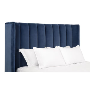   Modern European furniture - Velvet Channeled Queen Bed - www.oroa.com | Oroa.com