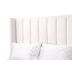   Cream Velvet California King Bed | Oroa.com