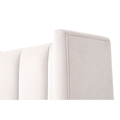 Cream Velvet California King Bed | Living Essentials Chandler