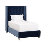 Blue Velvet Twin Bed | Living Essentials Chandler