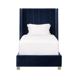 Blue Velvet Twin Bed | Living Essentials Chandler