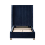 Blue Velvet Twin Bed | Living Essentials Chandler