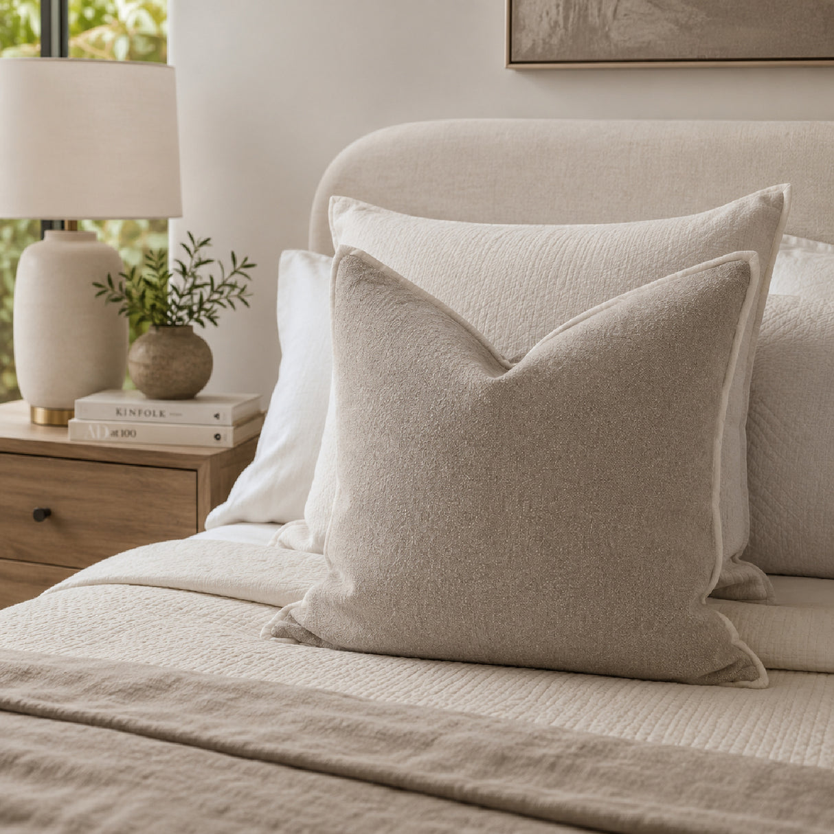   Piped Square Pillows (2) | Oroa.com
