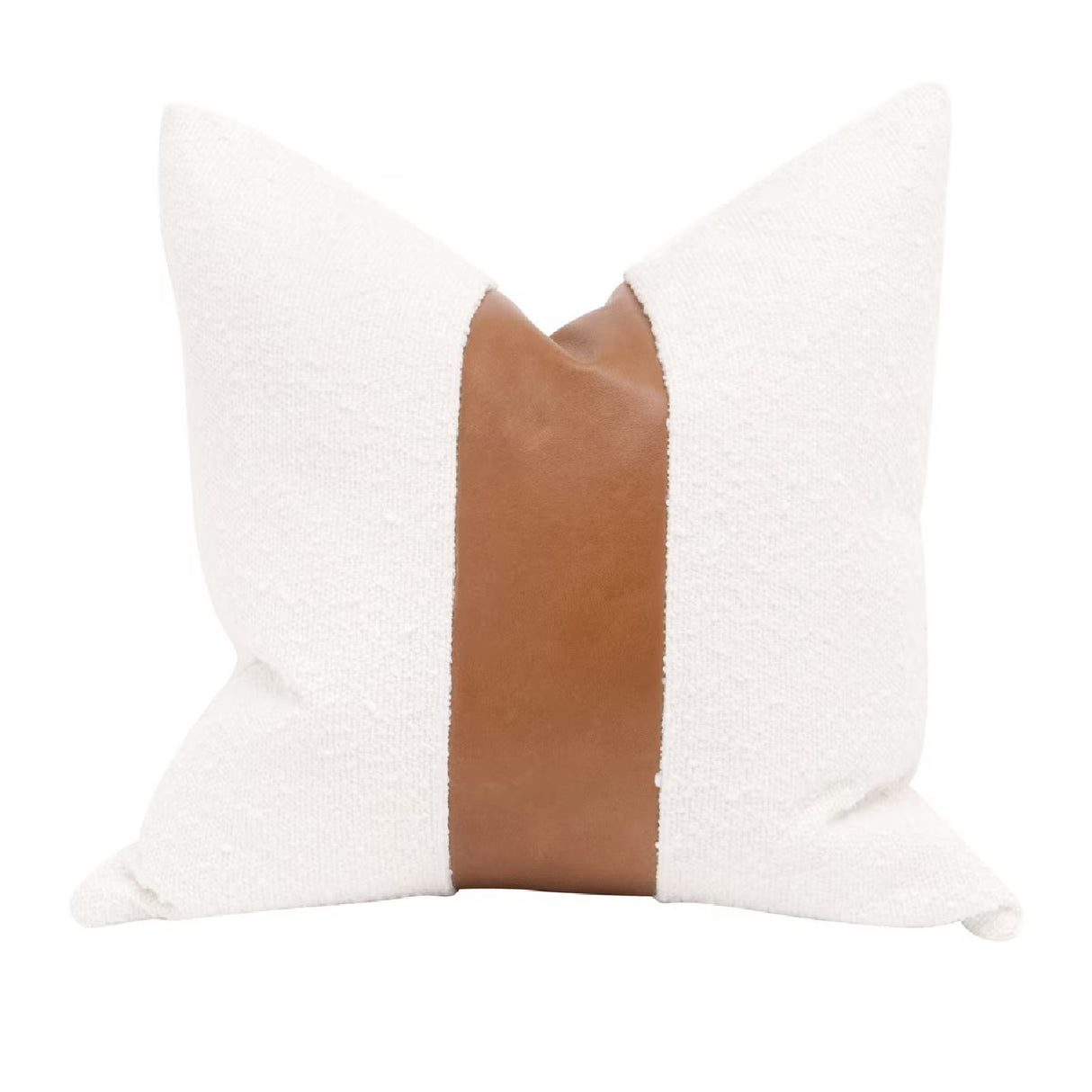   White Boucle Leather Pillows (2) | Oroa.com