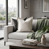 Cream Linen Flanged Pillows (2) | Living Essentials The Little Bit Country