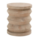 Pine Wood Cylindrical Accent Table | Living Essentials Pier