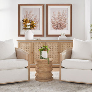   Pine Wood Cylindrical Accent Table | Oroa.com