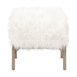 White Fur Ottoman | Living Essentials Tibet