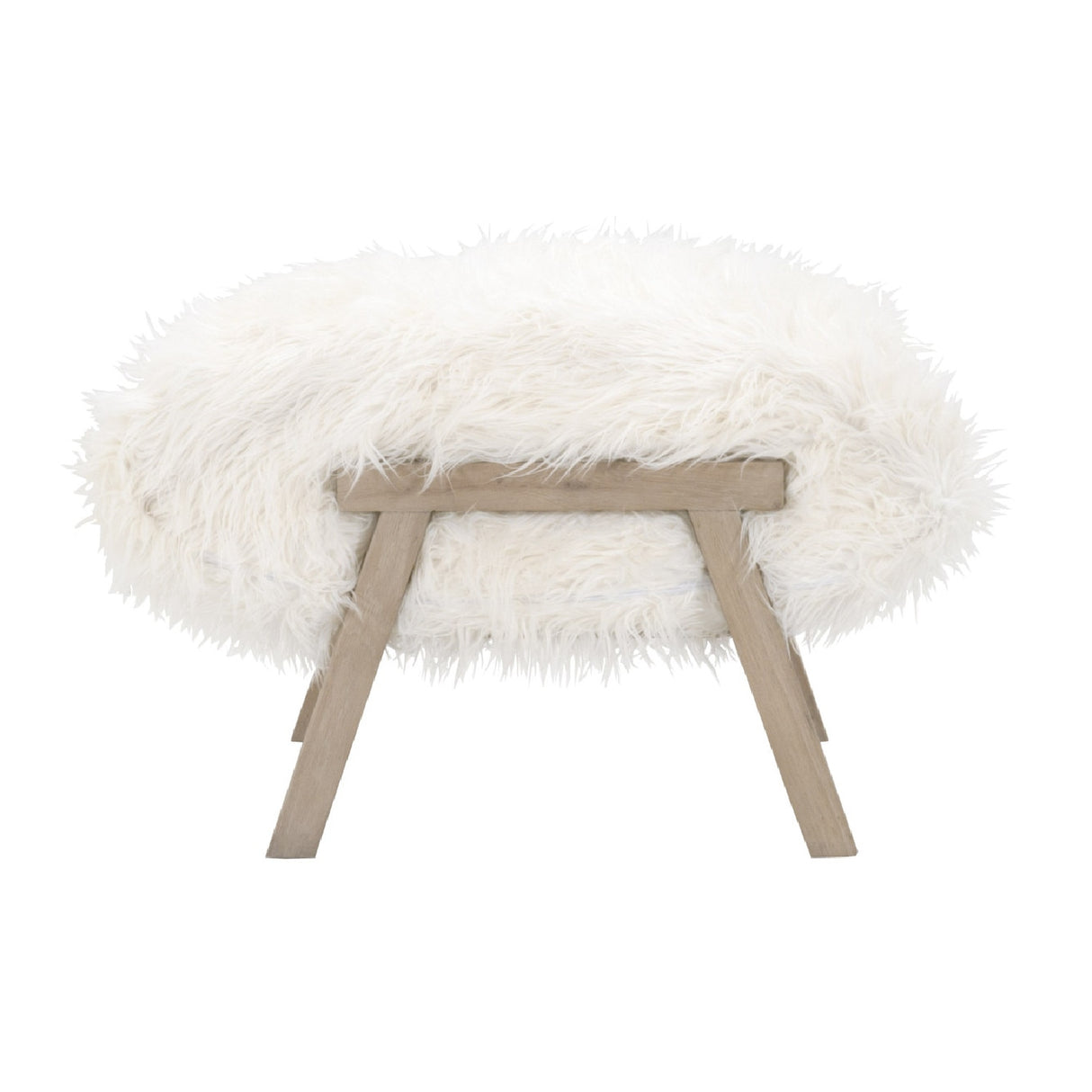   White Fur Ottoman | Oroa.com