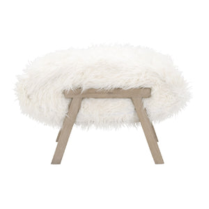   White Fur Ottoman | Oroa.com