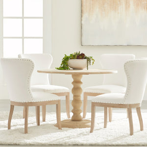   Gray Pine Round Dining Table | Oroa.com