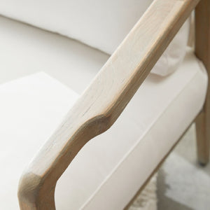   Oak Framed White Cushion Club Chair | Oroa.com