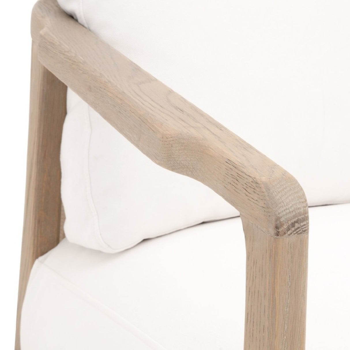   Oak Framed White Cushion Club Chair | Oroa.com
