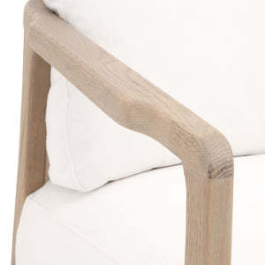   Oak Framed White Cushion Club Chair | Oroa.com