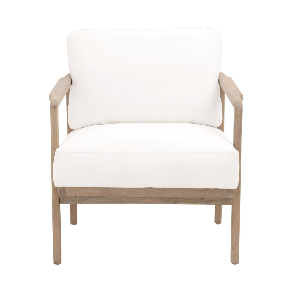   Oak Framed White Cushion Club Chair | Oroa.com