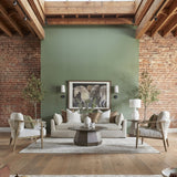 Oak Framed White Cushion Club Chair | Living Essentials Harbor