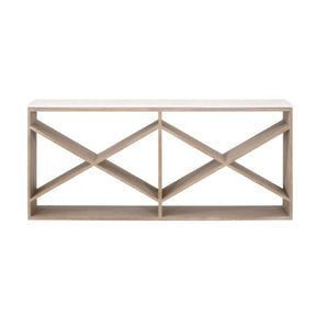 Crisscross Oak Console Table | Living Essentials Cellar – front view