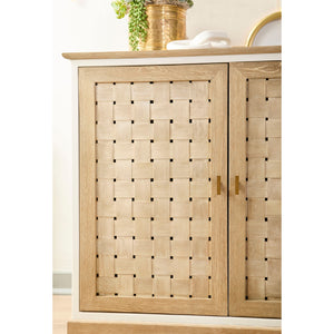   4-Door Woven Style Oak Sideboard | Oroa.com
