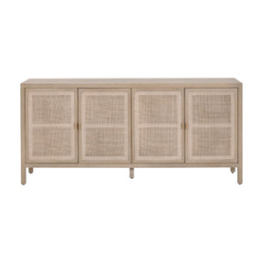 4-Door Gray Cane Media Sideboard | Living Essentials Carina – front view