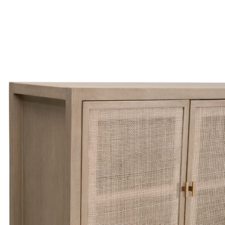 4-Door Gray Cane Media Sideboard | Living Essentials Carina