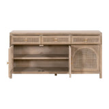 Smoked Gray Oak Media Sideboard | Living Essentials Cane