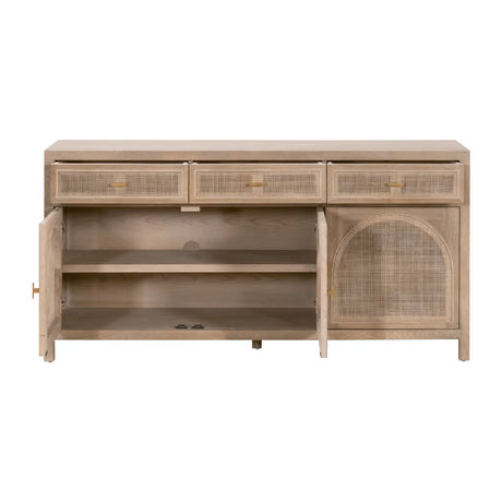 Smoked Gray Oak Media Sideboard | Living Essentials Cane