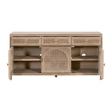 Smoked Gray Oak Media Sideboard | Living Essentials Cane