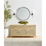 Smoked Gray Oak Media Sideboard | Living Essentials Cane