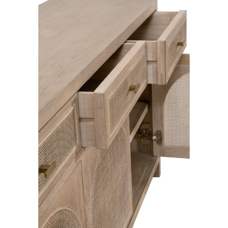 Smoked Gray Oak Media Sideboard | Living Essentials Cane