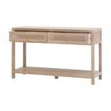 Gray Oak 2-Drawer Console Table | Living Essentials Cane